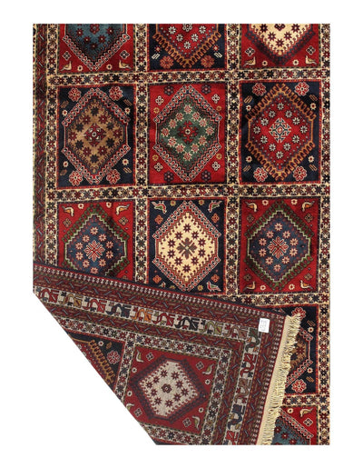 Canvello Silkroad Yalameh Red And Green Rug - 5'1'' X 8'2'' - Canvello