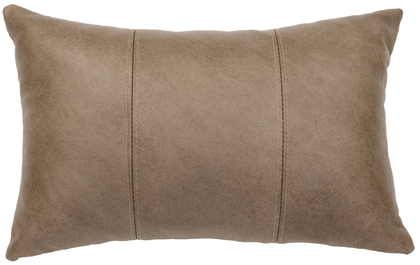 Canvello Silver Fox Leather Pillow - Fabric Back - 12"x18" - Canvello