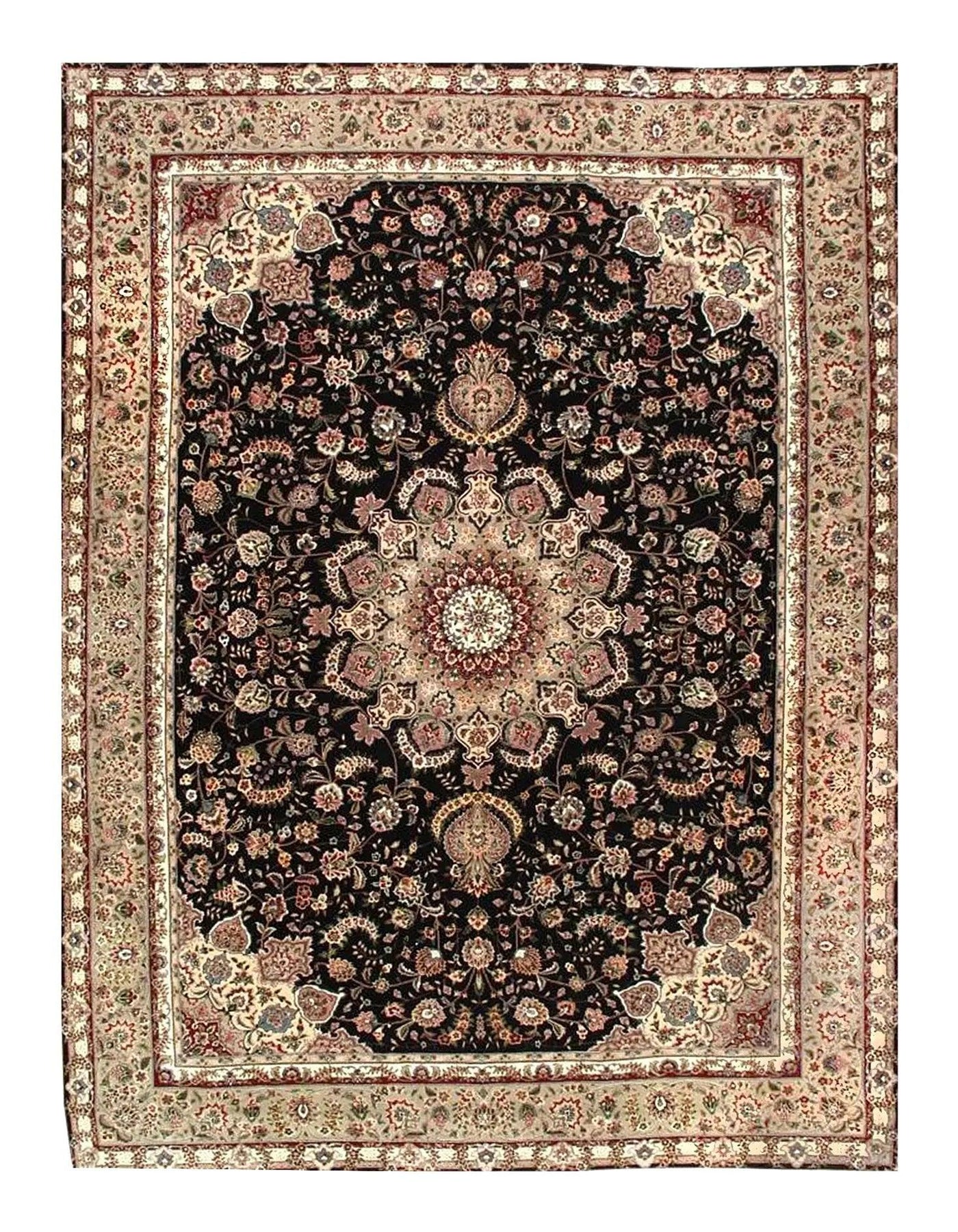 Canvello Sino Fine Tabriz Hand - Knotted Rug - 8'9" x 11'9" - Canvello