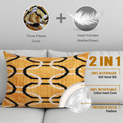 Canvello Soft Silk Couch Cushion Zipper Covers - 16x24