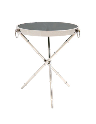 Canvello Steel & Glass Side Table - Silver