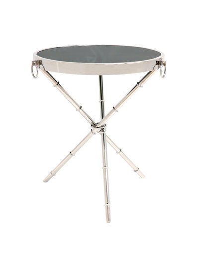 Canvello Steel & Glass Side Table - Silver - Canvello