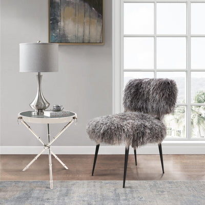 Canvello Steel & Glass Side Table - Silver - Canvello