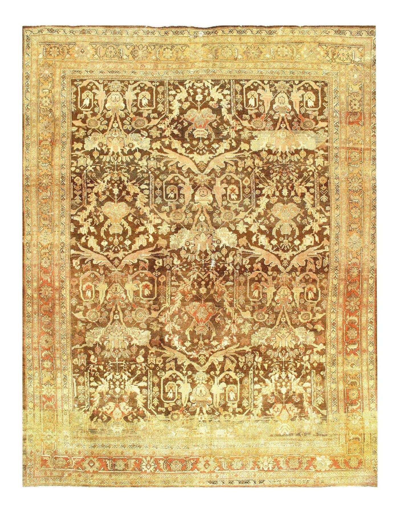 Canvello Sultanabad Brown Rugs For Living Room - 10'8'' X 13'9'' - Canvello