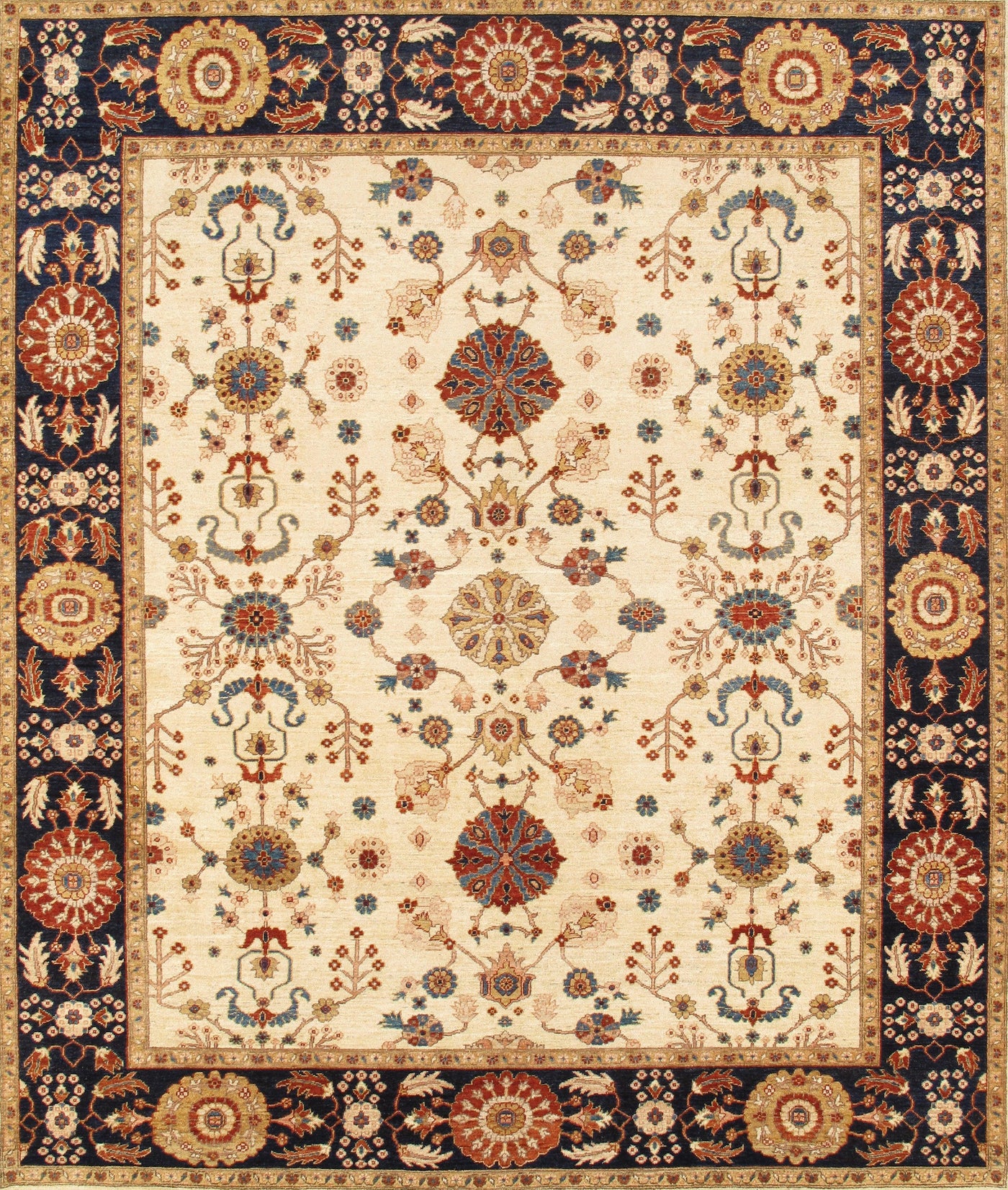 Canvello Sultanabad Hand-Knotted Lamb's Wool Area Rug- 8'4" X 9'10"