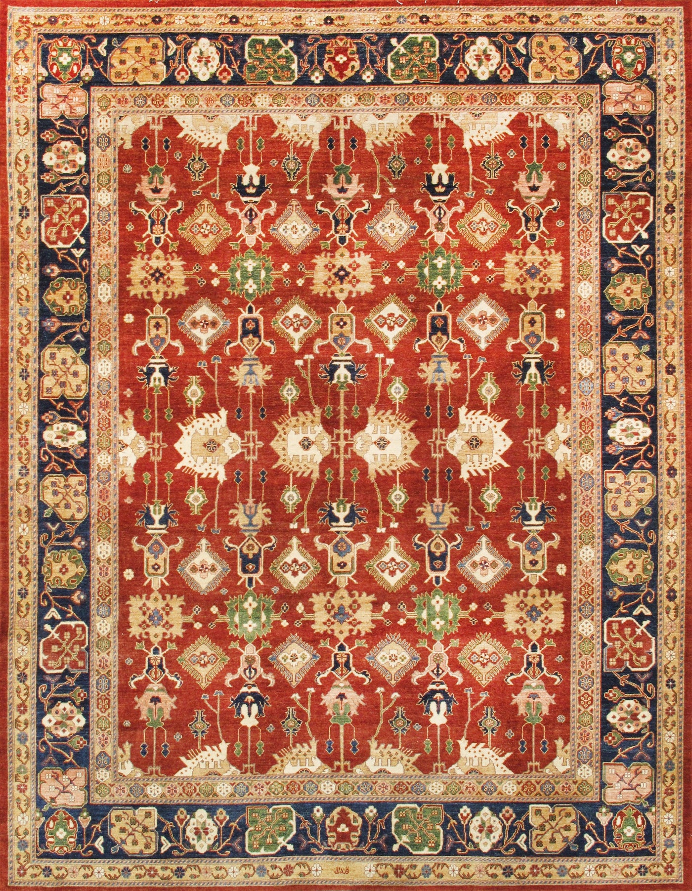 Canvello Sultanabad Hand-Knotted Lamb's Wool Area Rug- 9'1" X 11'8"