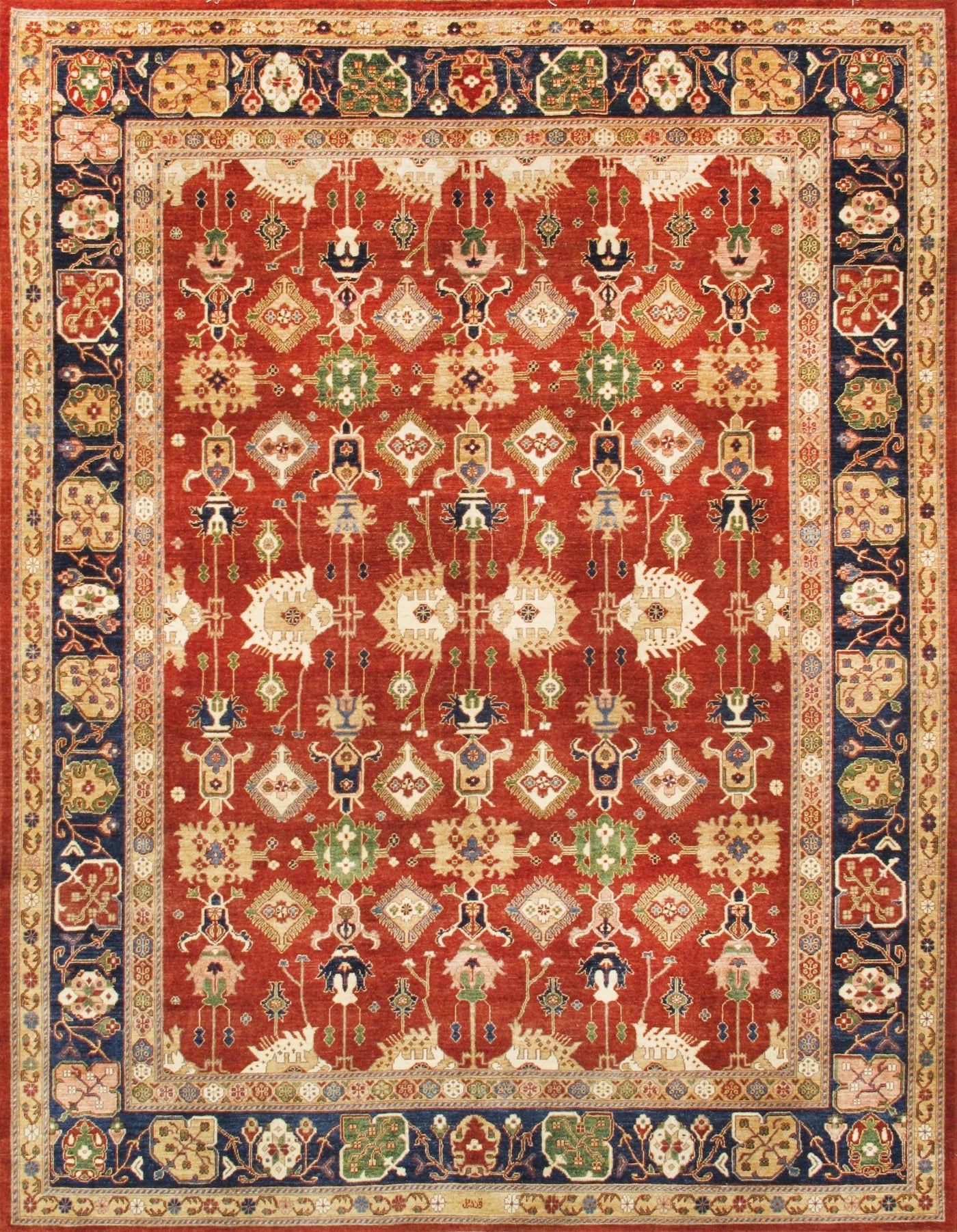 Canvello Sultanabad Hand - Knotted Lamb's Wool Area Rug - 7'11" X 10' - Canvello