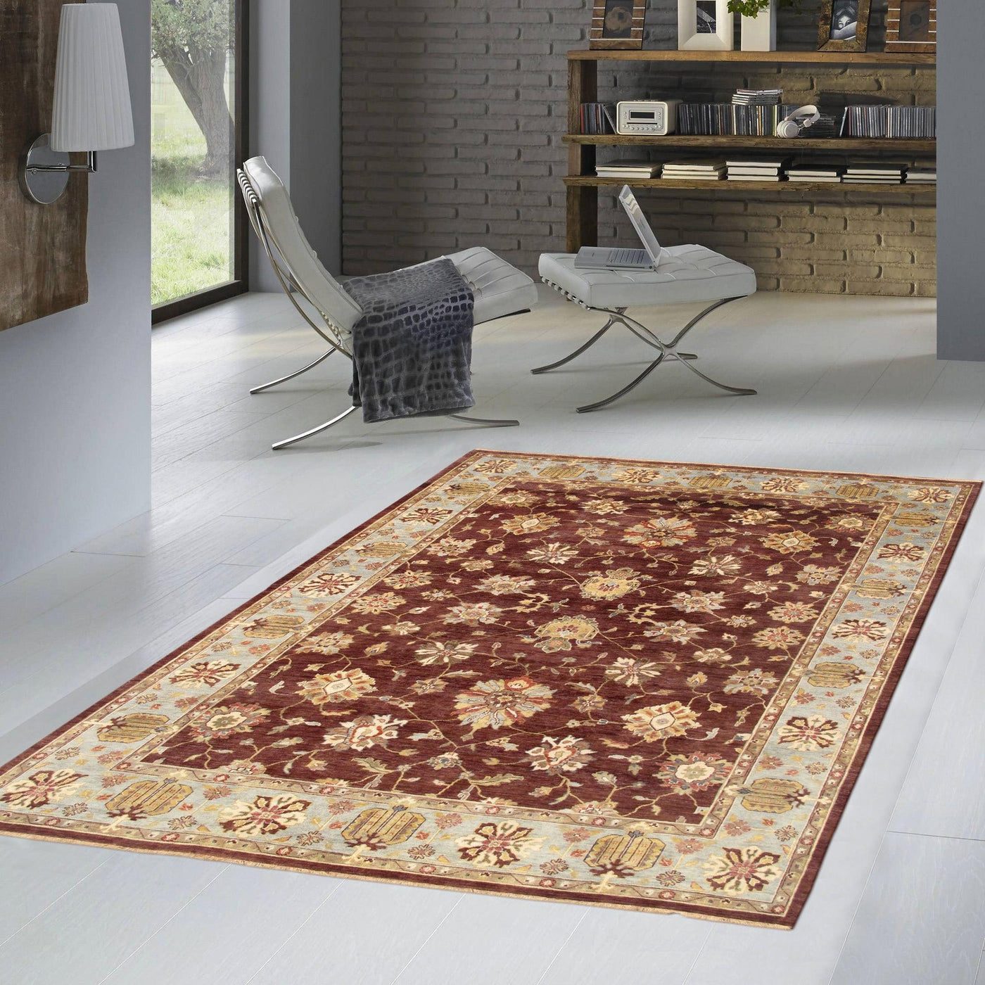 Canvello Sultanabad Hand - Knotted Lamb's Wool Area Rug - 9' X 11'9" - Canvello