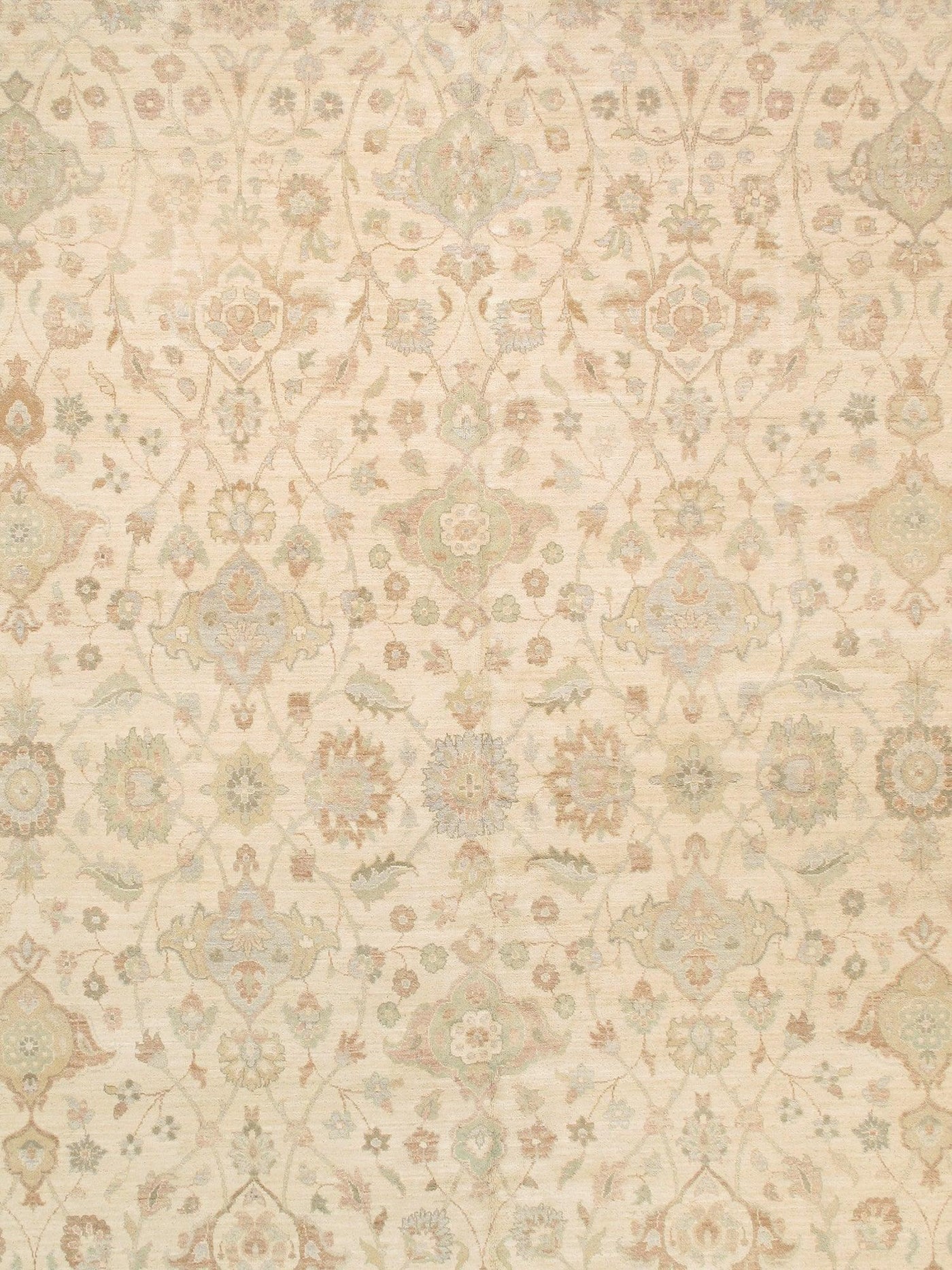 Canvello Sultanabad Hand - Knotted Wool Ivory Area Rug - 11'10" X 15' - Canvello