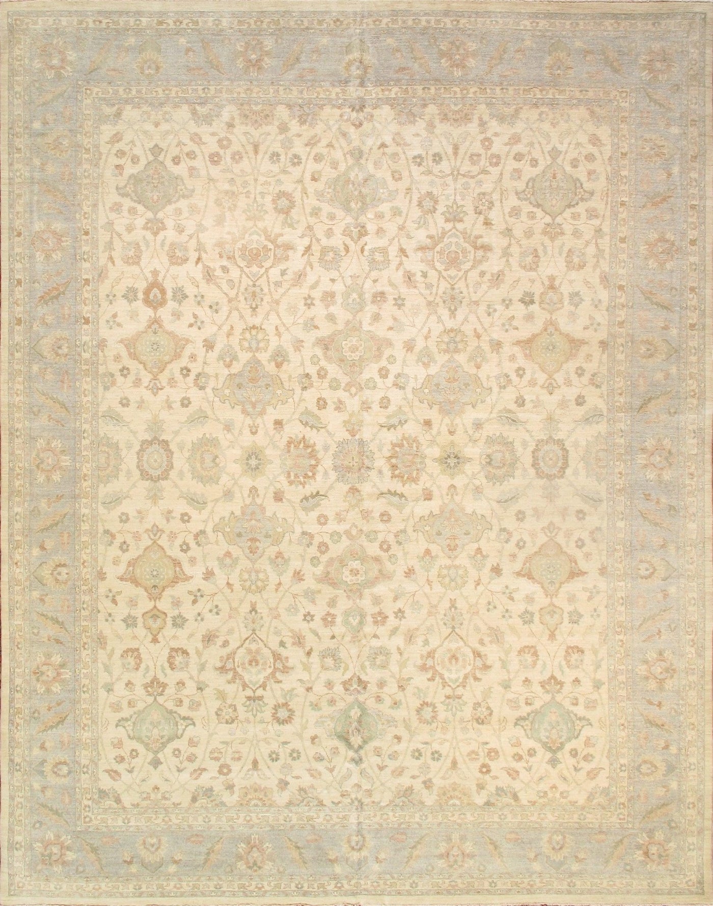 Canvello Sultanabad Hand - Knotted Wool Ivory Area Rug - 11'10" X 15' - Canvello