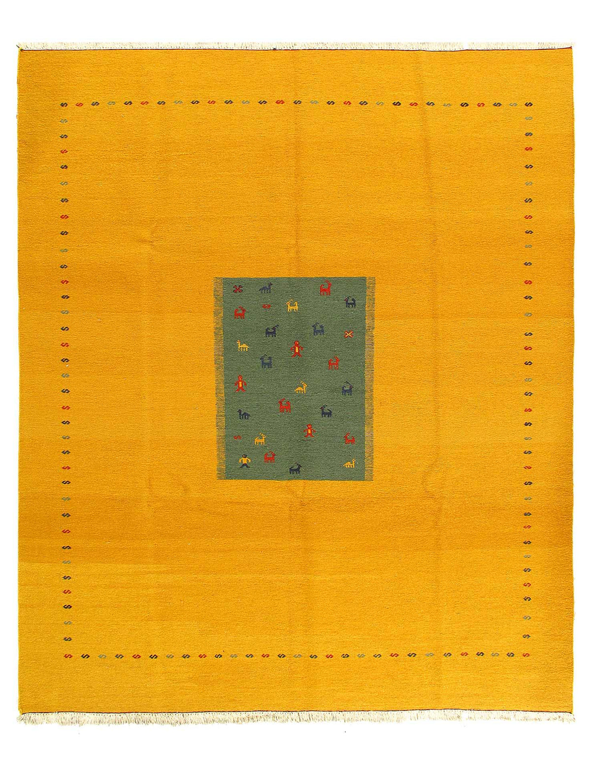 Canvello Sumac Green And Gold Area Rugs - 8' X 10'