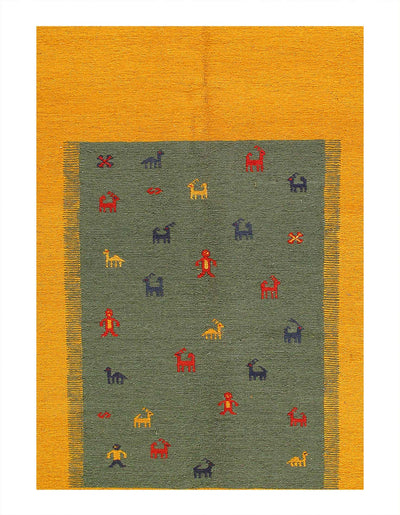 Canvello Sumac Green And Gold Area Rugs - 8' X 10'