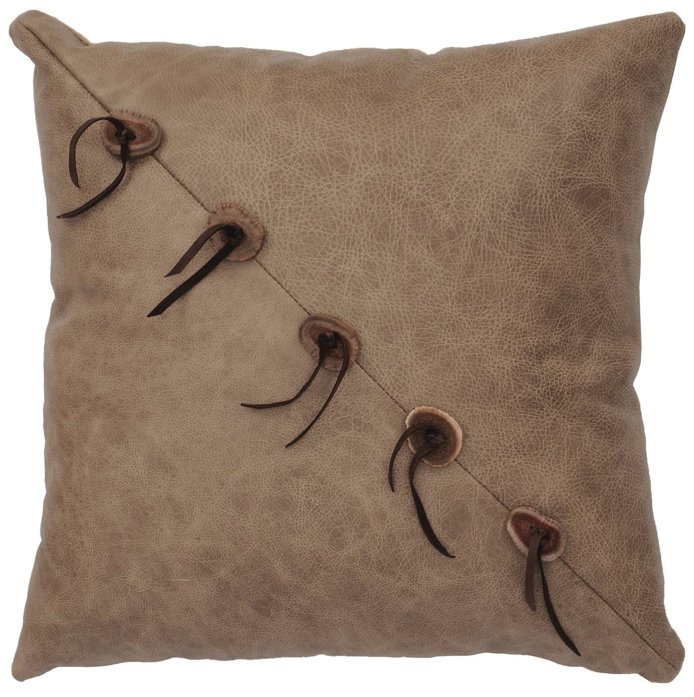 Canvello Sundance Leather Pillow - Fabric Back - 12"x18" - Canvello