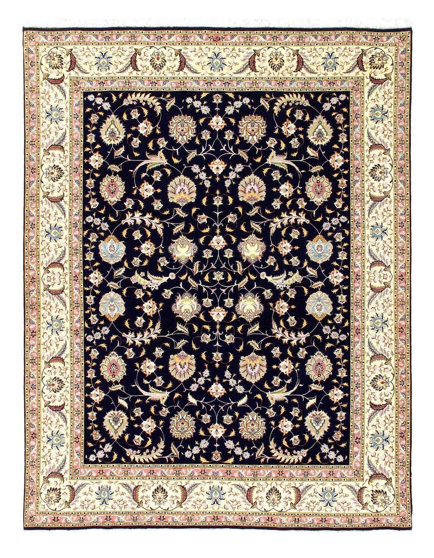 Canvello Super fine Hand Knotted silk & wool Silkroad Tabriz Rug - 6'8'' X 8'8'' - Canvello