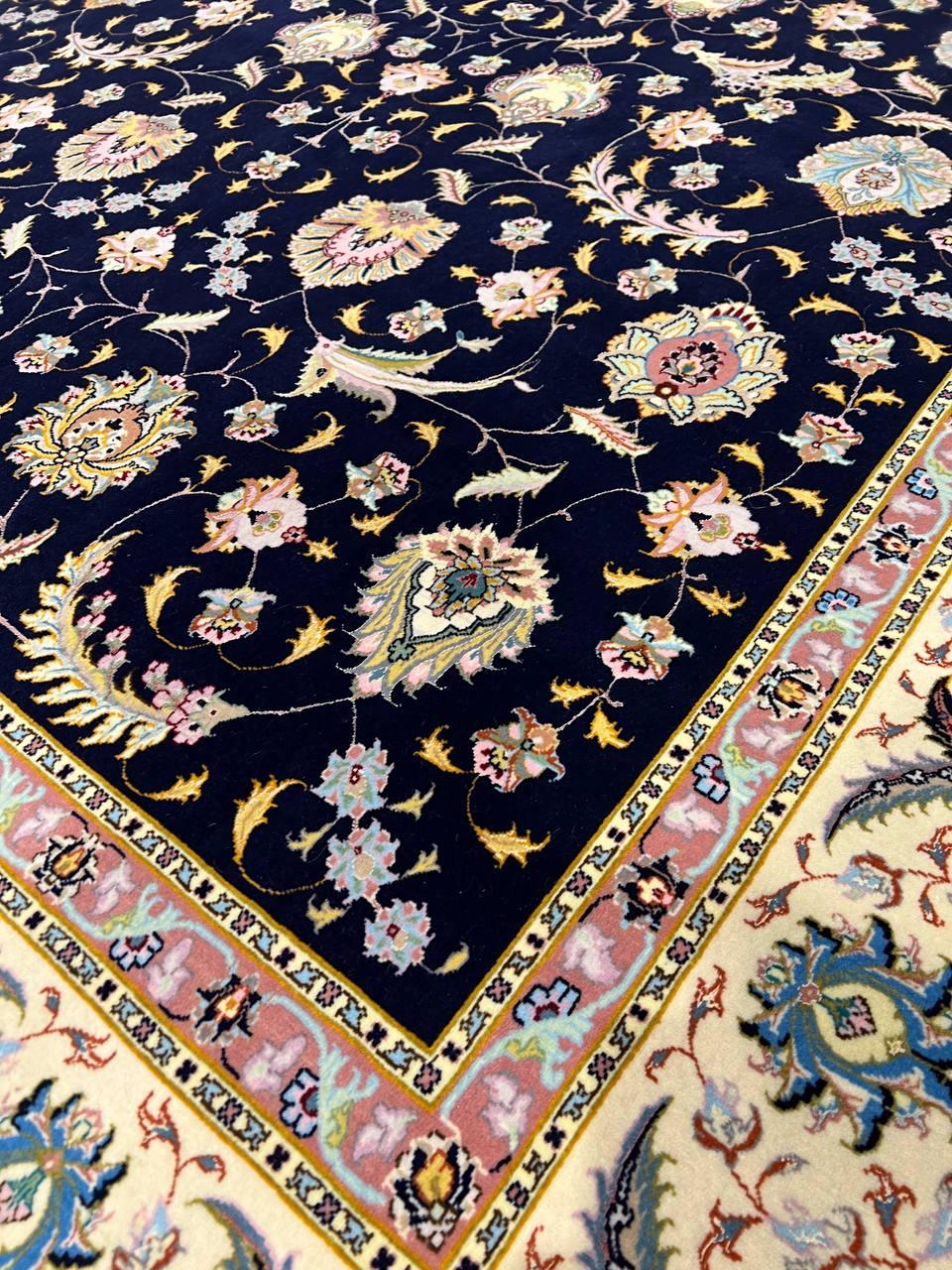 Canvello Super fine Hand Knotted silk & wool Silkroad Tabriz Rug - 6'8'' X 8'8'' - Canvello