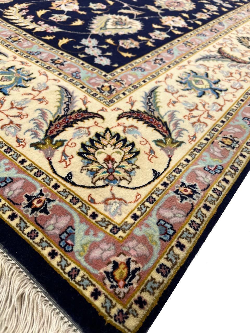 Canvello Super fine Hand Knotted silk & wool Silkroad Tabriz Rug - 6'8'' X 8'8'' - Canvello