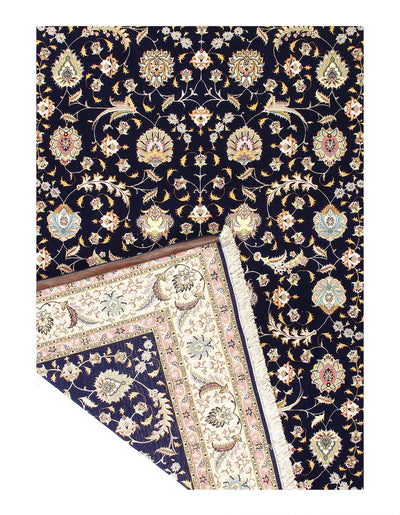 Canvello Super fine Hand Knotted silk & wool Silkroad Tabriz Rug - 6'8'' X 8'8'' - Canvello