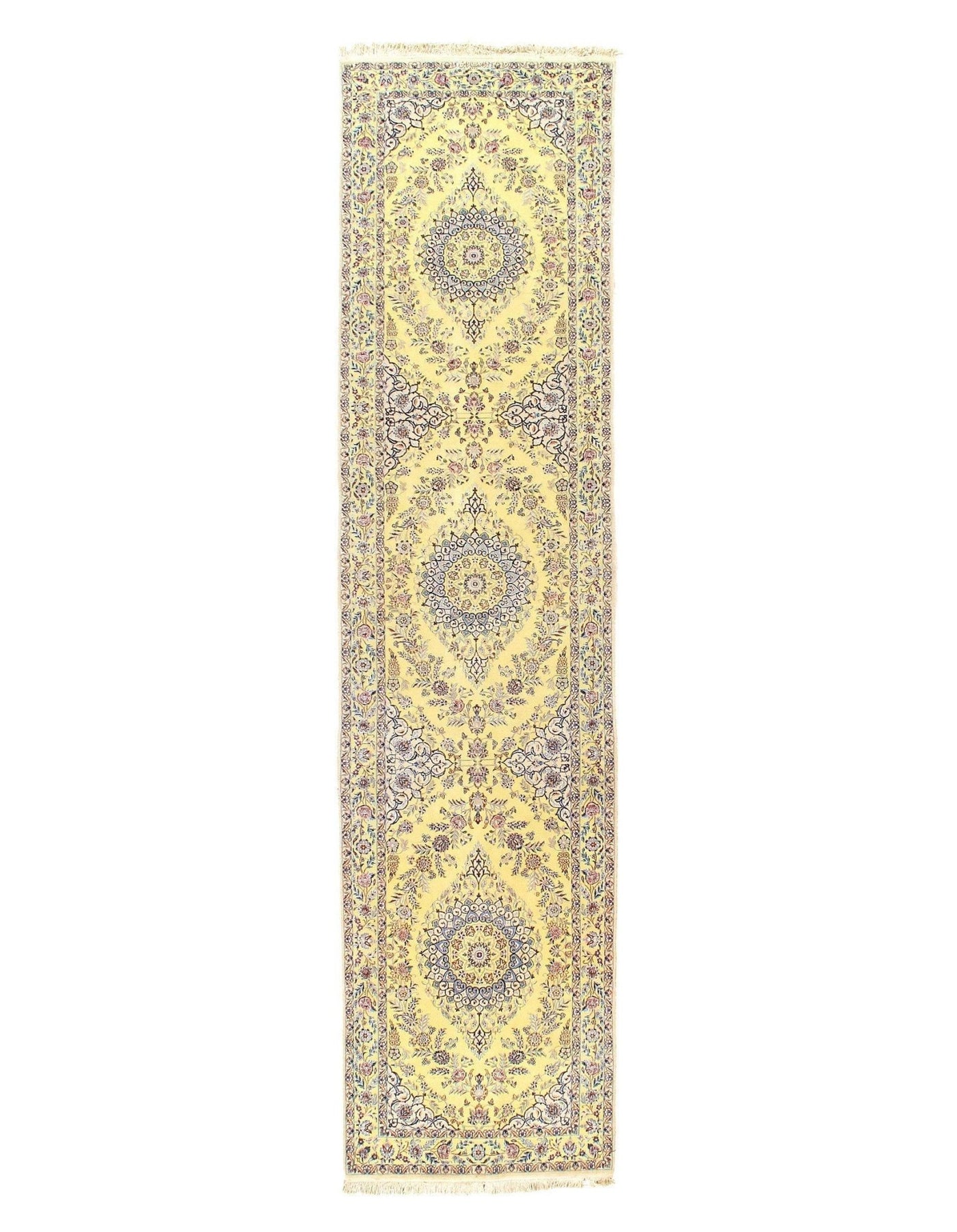 Canvello Super Fine Hand Knotted Silkroad Nain silk & wool Runner 2'11'' X 12'3'' - Canvello