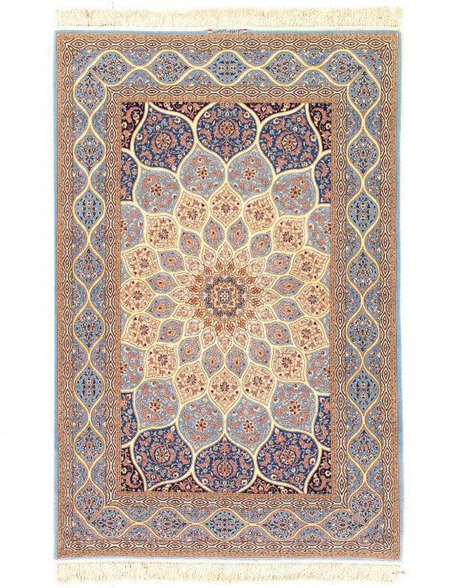 Canvello Super Fine Hand Knotted Silkroad silk & wool Isfahan Rug - 5' X 8' - Canvello