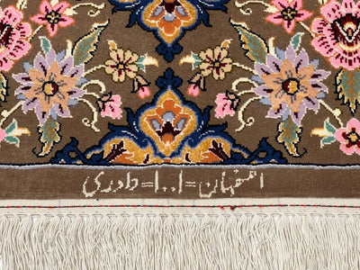 Canvello Super Fine Hand Knotted Silkroad Silk & Wool Isfahan Rug - 4'7'' X 7'2'' - Canvello