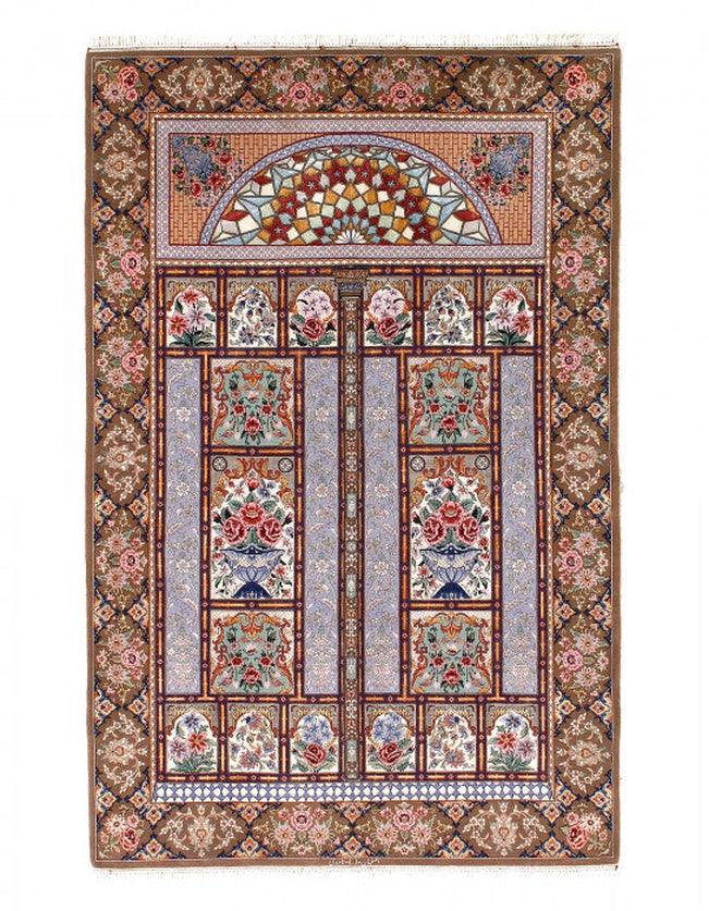 Canvello Super Fine Hand Knotted Silkroad Silk & Wool Isfahan Rug - 4'7'' X 7'2'' - Canvello