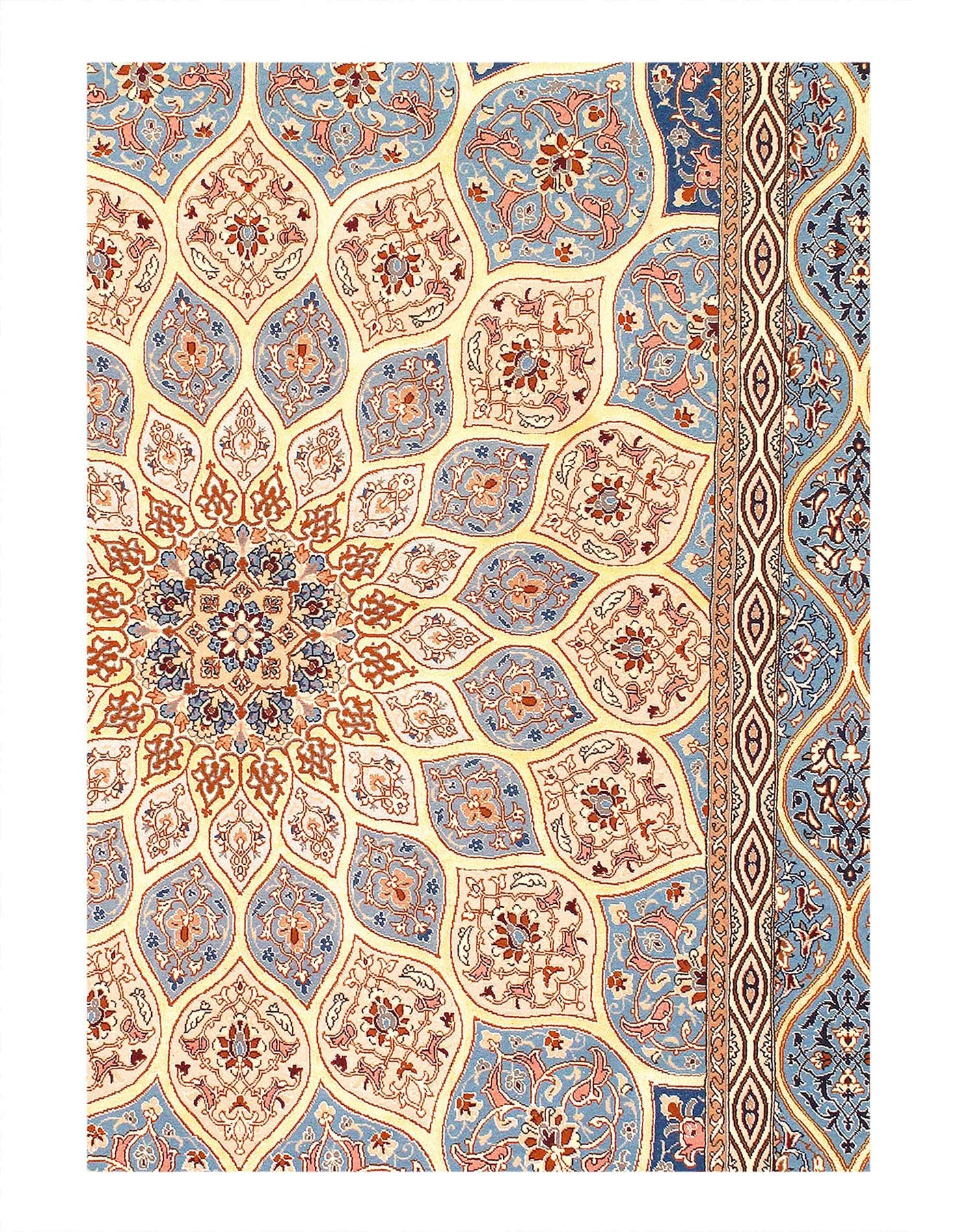 Canvello Super Fine Hand Knotted Silkroad silk & wool Isfahan Rug - 5' X 8' - Canvello