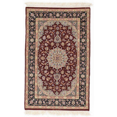 Canvello Super Fine Hand - Knotted Wool & Silk Isfahan rug 3'5" x 5'4" - Canvello