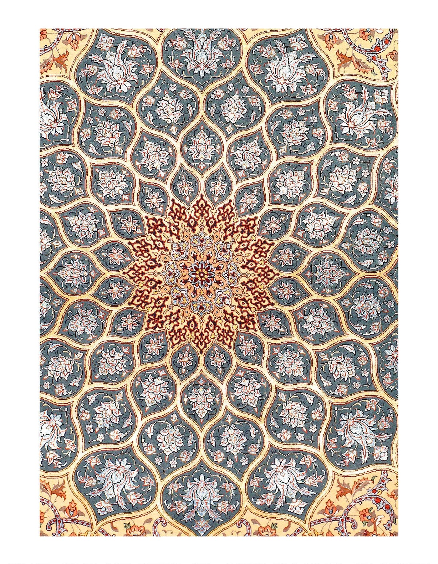 Canvello Super Fine Silkroad silk & wool Isfahan Rug - 5' X 7'5" - Canvello