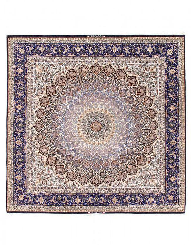 Canvello Super Fine Silkroad silk & wool Isfahan Rug - 8'4" X 8'4" - Canvello
