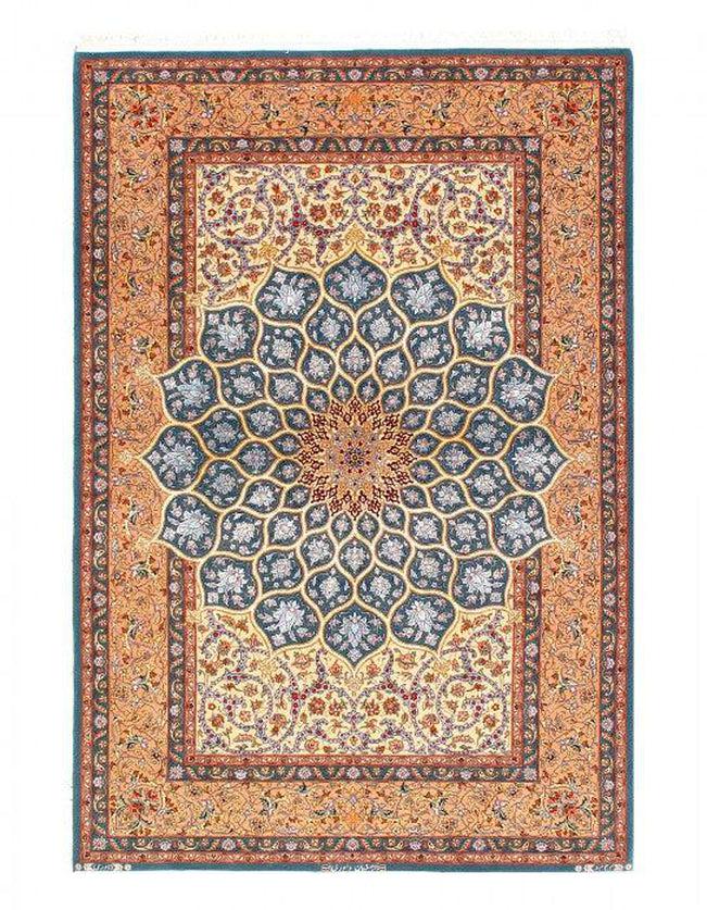 Canvello Super Fine Silkroad silk & wool Isfahan Rug - 5' X 7'5" - Canvello