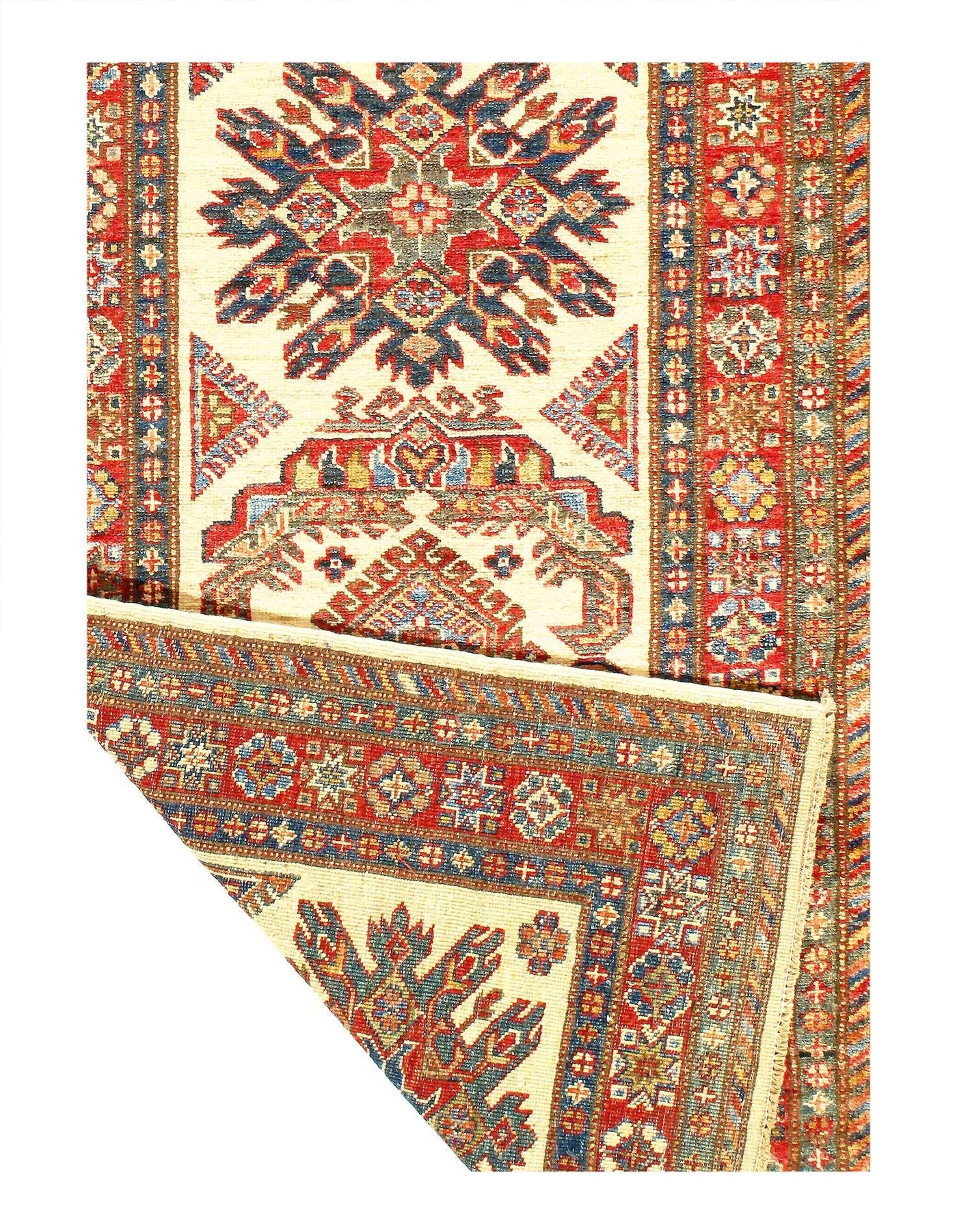 Canvello Super Kazak Lamb's Wool Runne - 2'8" X 11'7" - Canvello