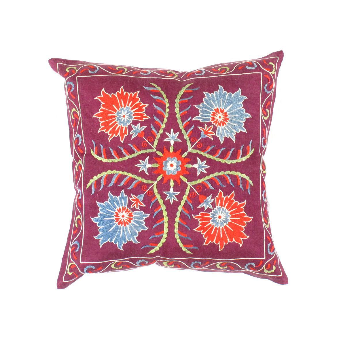 Canvello Suzani Embroidered Throw Pillow - TS 2