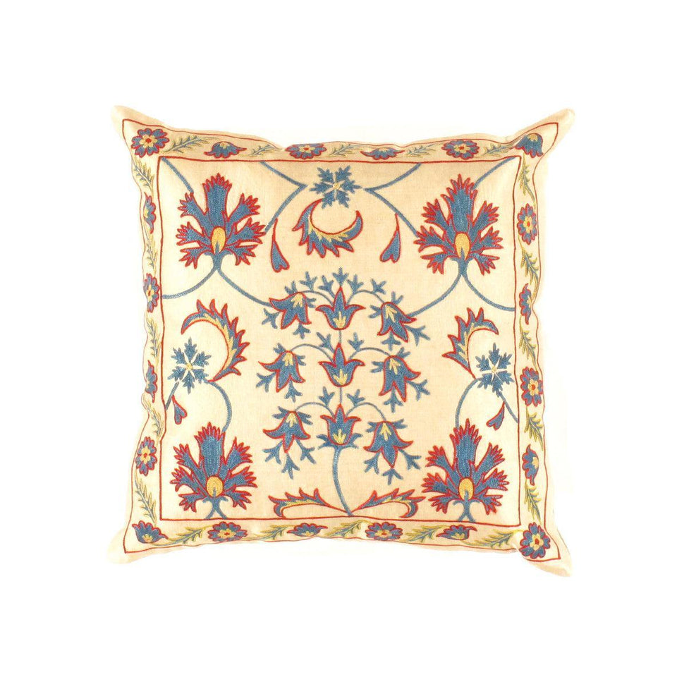 Canvello Suzani Turkish Beige Throw Pillows - TS 6
