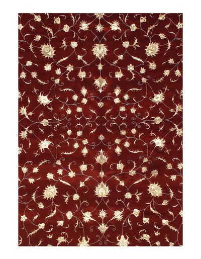 Canvello Tabriz allover Design Silk & Wool Rug - 8' x 10' - Canvello