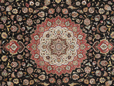 Canvello Tabriz Black Rugs For Living Room - 9'10" X 13'6"