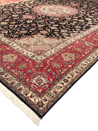 Canvello Tabriz Black Rugs For Living Room - 9'10" X 13'6"