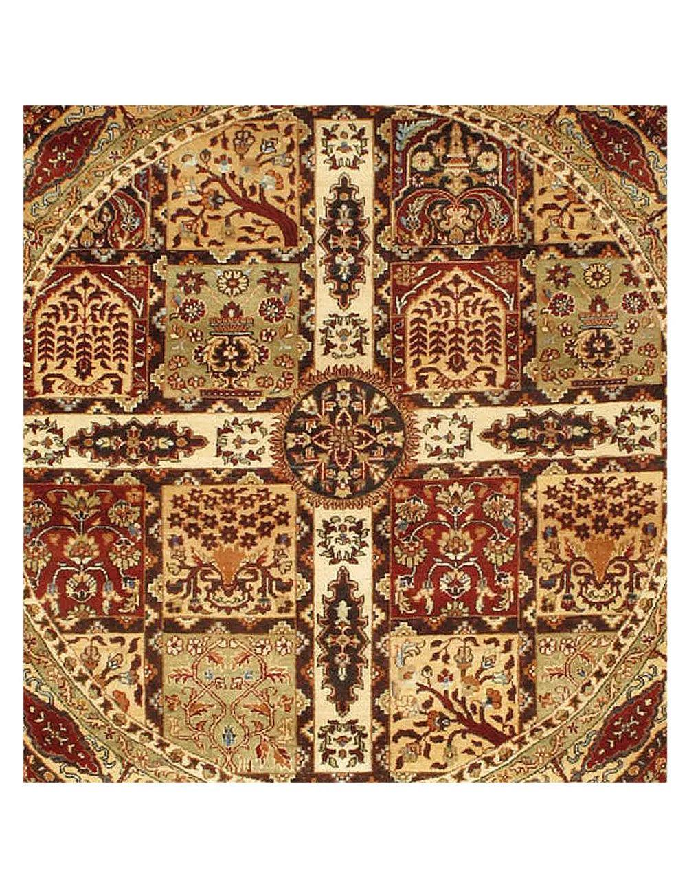 Canvello Tabriz Garden Design Lamb's Wool Rug - 7'1" x 7'1" - Canvello