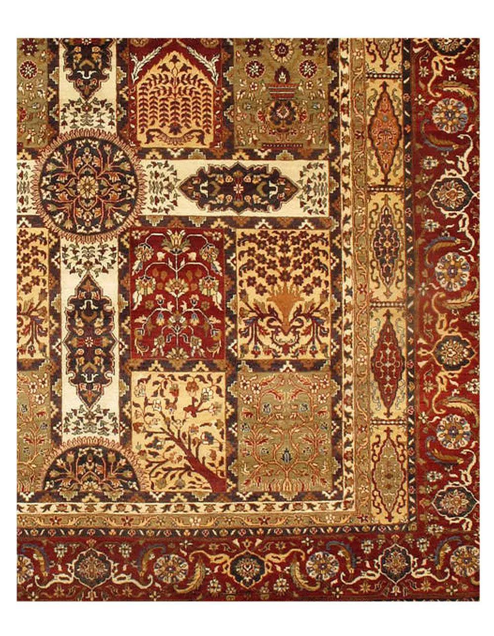 Canvello Tabriz Garden Design Lamb's Wool Rug - 9' x 9'3" - Canvello