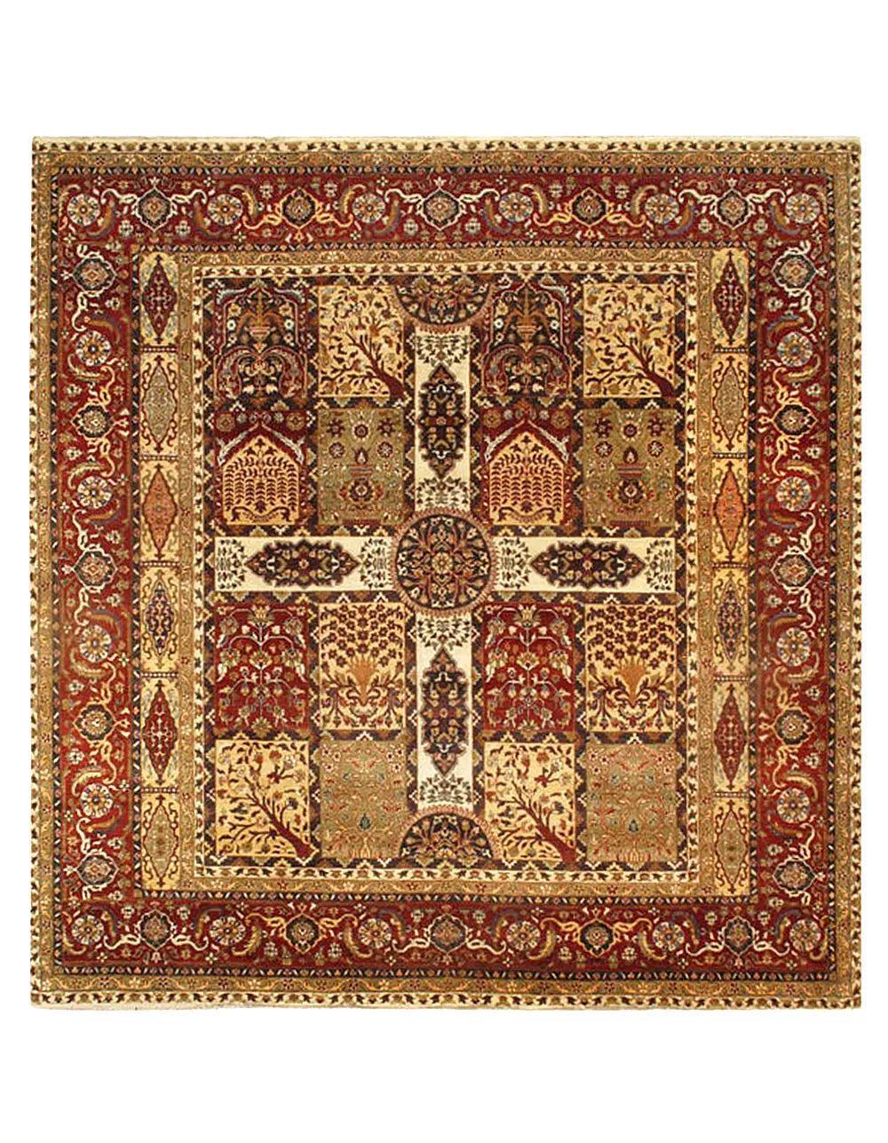 Canvello Tabriz Garden Design Lamb's Wool Rug - 9' x 9'3" - Canvello