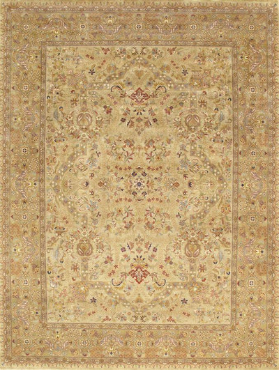 Canvello Tabriz Hand-Knotted Lamb's Wool Area Rug- 3' X 5'3"