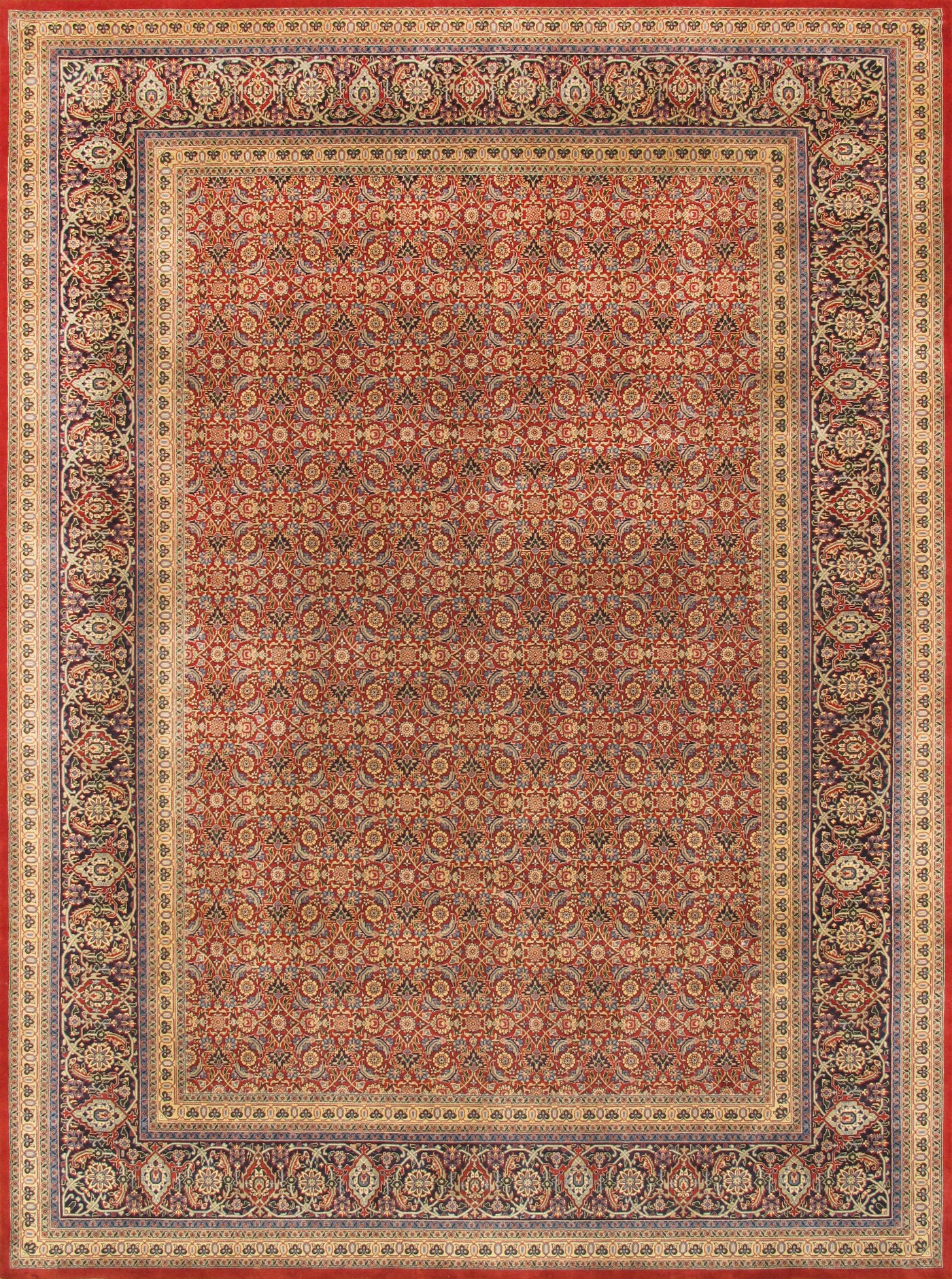 Canvello Tabriz Hand-Knotted Lamb's Wool Area Rug- 3' X 5'