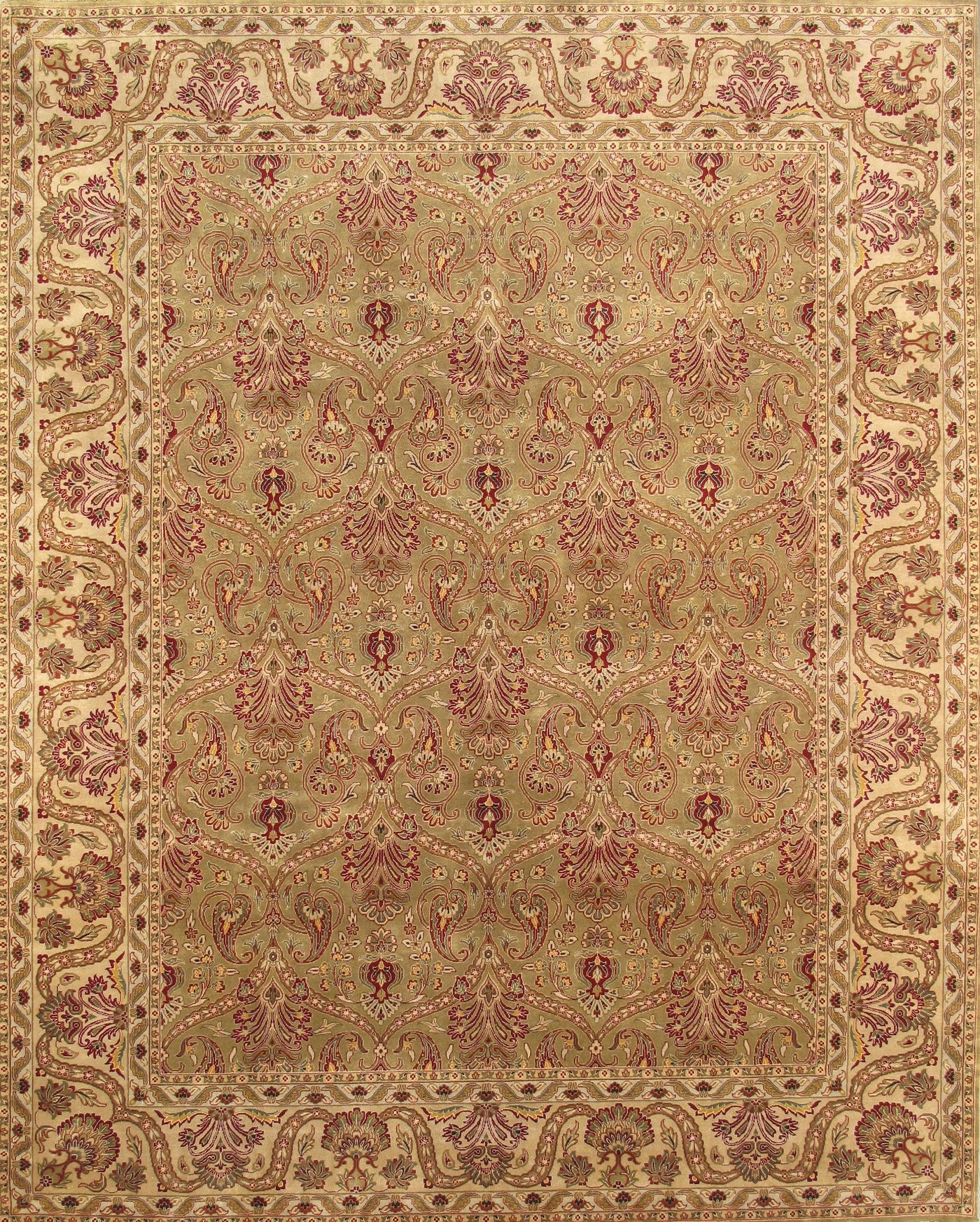 Canvello Tabriz Hand-Knotted Lamb's Wool Area Rug- 7'11" X 9'11"