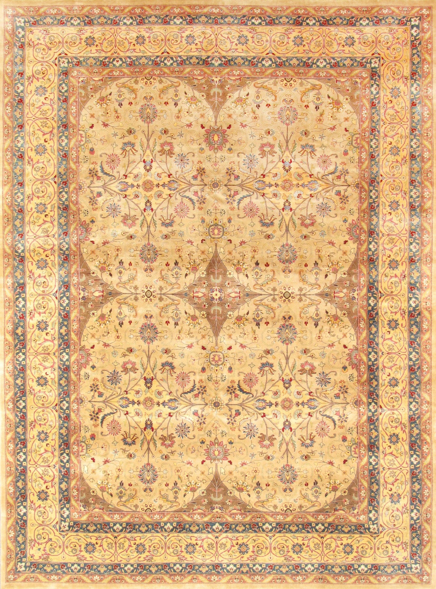 Canvello Tabriz Hand-Knotted Lamb's Wool Area Rug- 7'8" X 10'1"