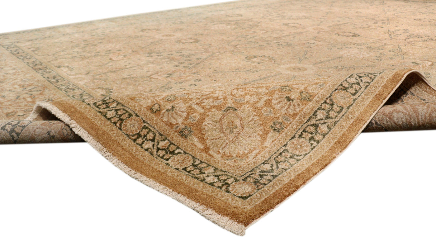 Canvello Tabriz Hand-Knotted Lamb's Wool Area Rug- 8'11" X 11'10"