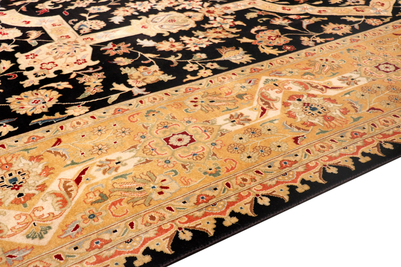 Canvello Tabriz Hand-Knotted Lamb's Wool Area Rug- 9' X 11'10"