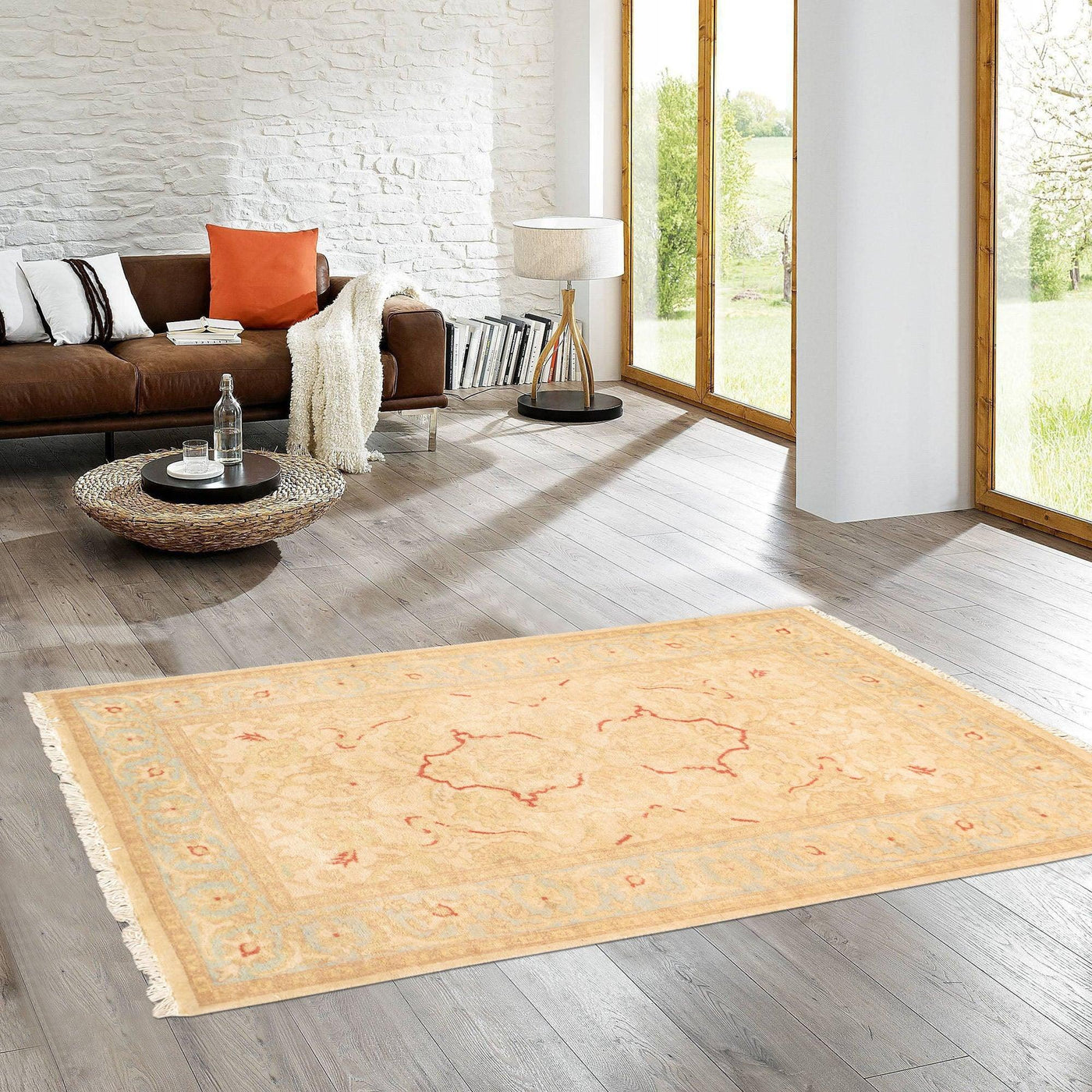 Canvello Tabriz Hand - Knotted Lamb's Wool Area Rug - 3'1" X 5' - Canvello