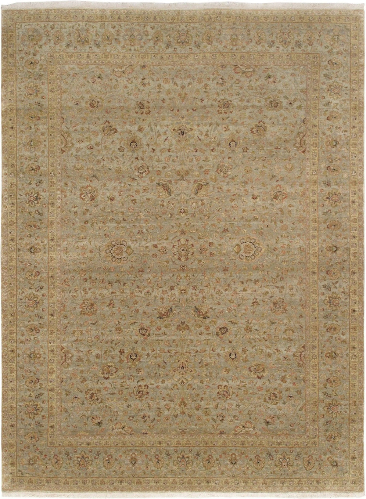 Canvello Tabriz Hand-Knotted Lamb's Wool Area Rug- 8'10" X 11'10"