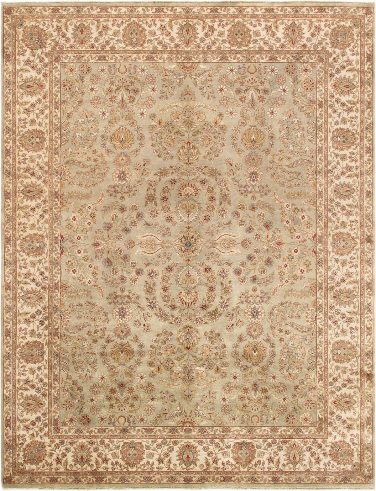Canvello Tabriz Hand-Knotted Lamb's Wool Area Rug- 8'10" X 11'11"
