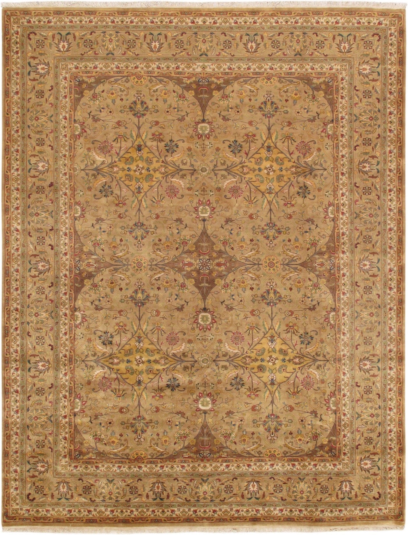 Canvello Tabriz Hand - Knotted Lamb's Wool Area Rug - 9' X 11'10" - Canvello