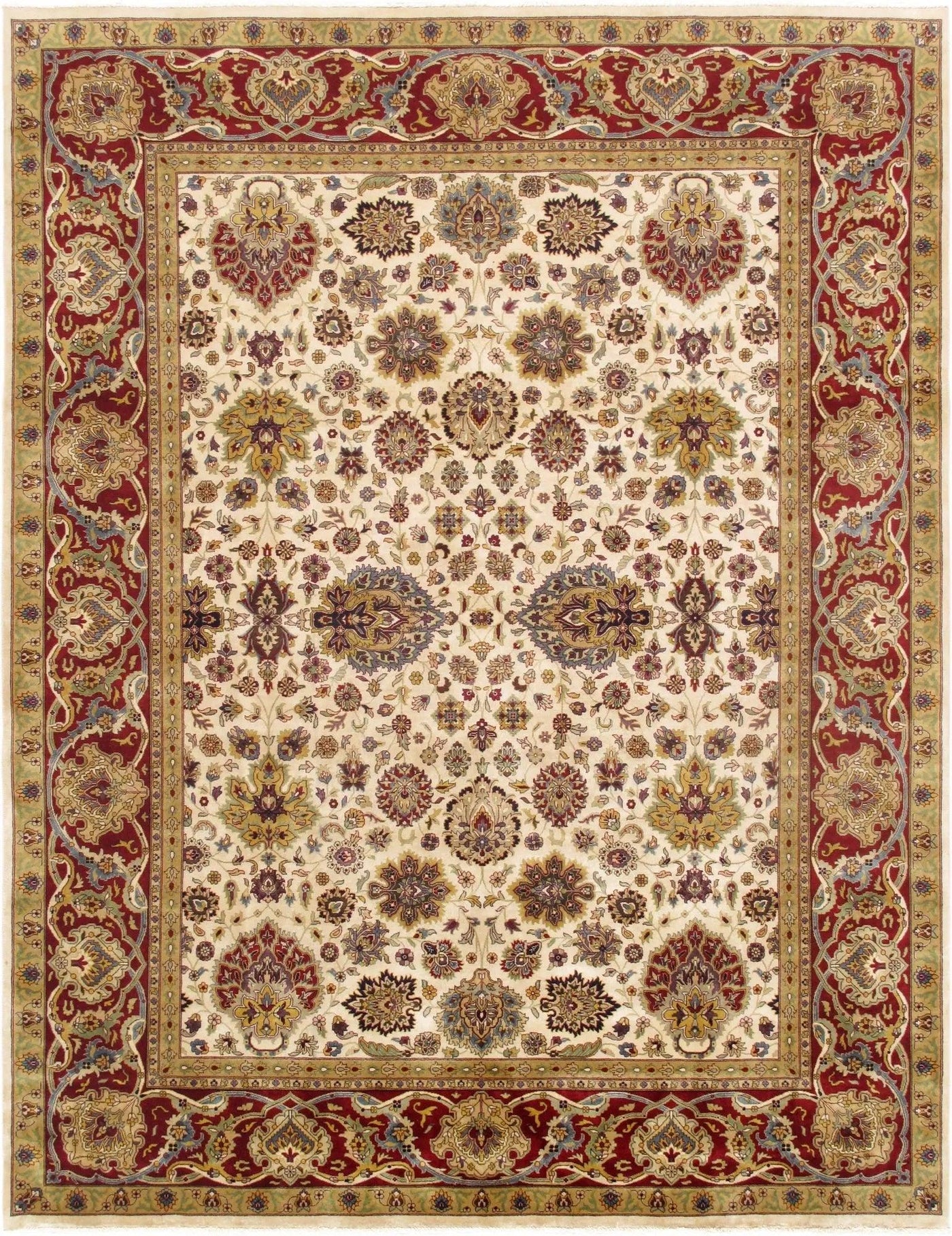 Canvello Tabriz Hand - Knotted Lamb's Wool Area Rug - 9' X 11'9" - Canvello